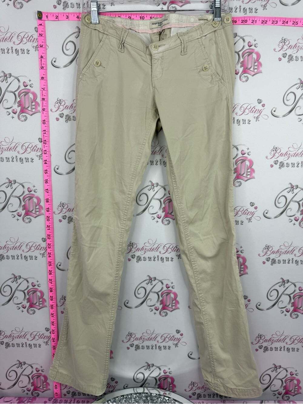 Abercrombie & Fitch pants y2k vintage pink trim Beige Straight-Leg Pants cargo